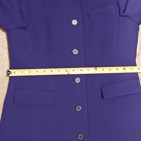 J.CREW Double Cloth Italian Lady Day Wool Blend Deep Purple Pea Coat Size 8 - Picture 14 of 16